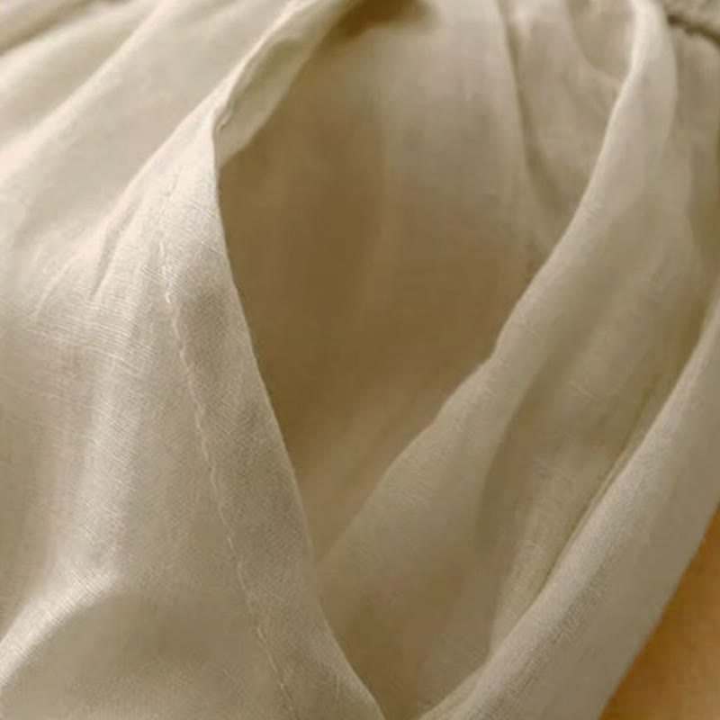 Pantalones anchos para mujer con diseño de Buddha Stones bordadas en el lateral, de largo 7-8, con bolsillos - image 7