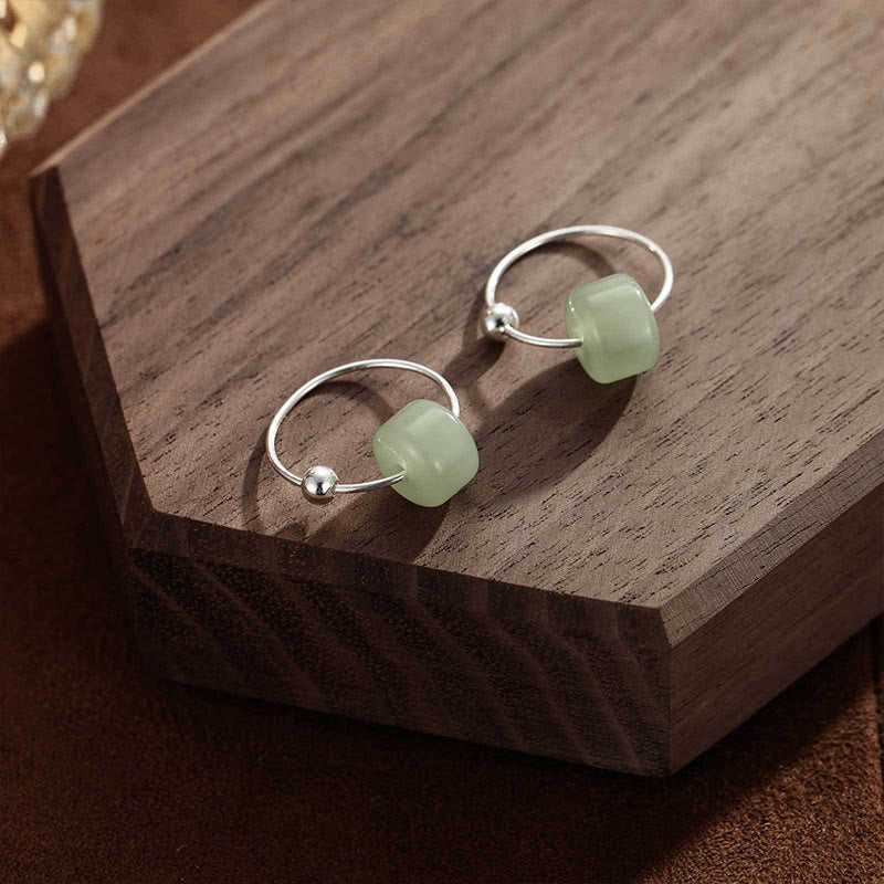 Buddha Stones Pendientes de prosperidad de jade hetiano en plata de ley 925 - image 1