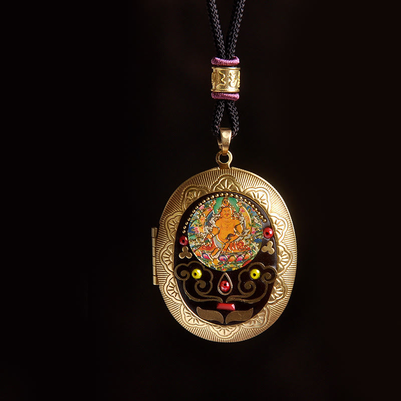 Buddha Stones Collar con colgante de riqueza de cobre Kwan Yin Avalokitesvara Zakiram - Cuerda del Dios de la Riqueza (Longitud del collar: 72 cm) - image 22