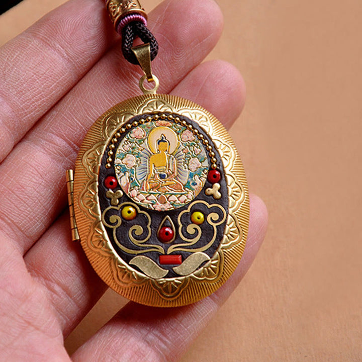 Buddha Stones Collar con colgante de riqueza de cobre Kwan Yin Avalokitesvara Zakiram - image 3
