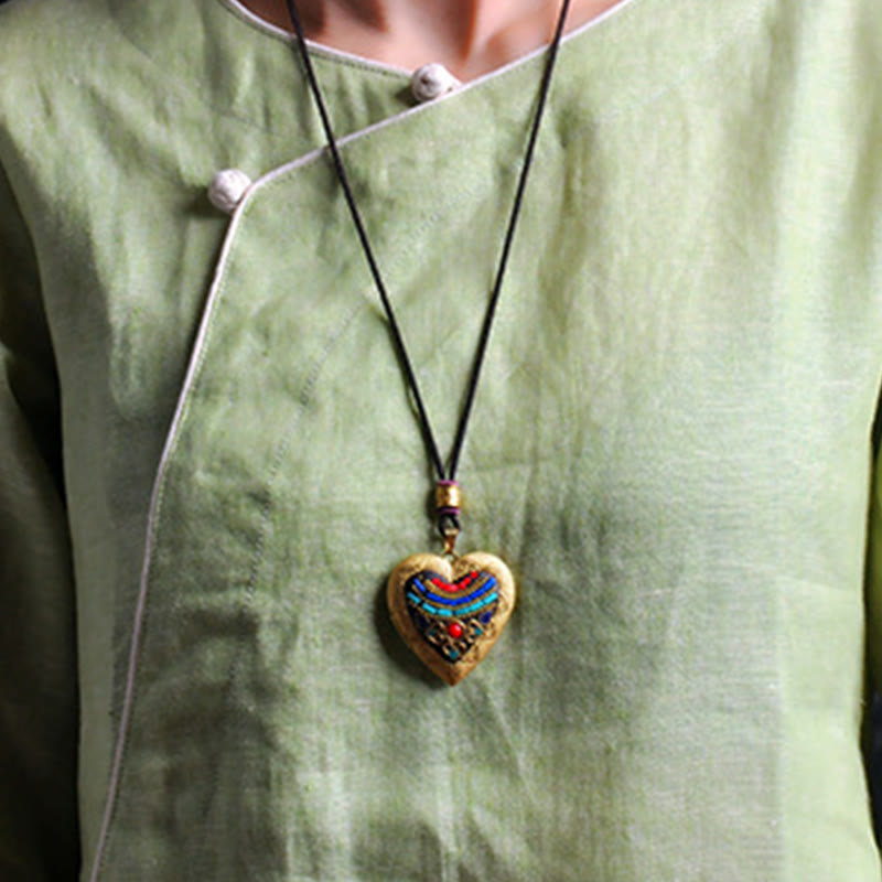 Buddha Stones Collar con colgante de riqueza de cobre Kwan Yin Avalokitesvara Zakiram - image 19