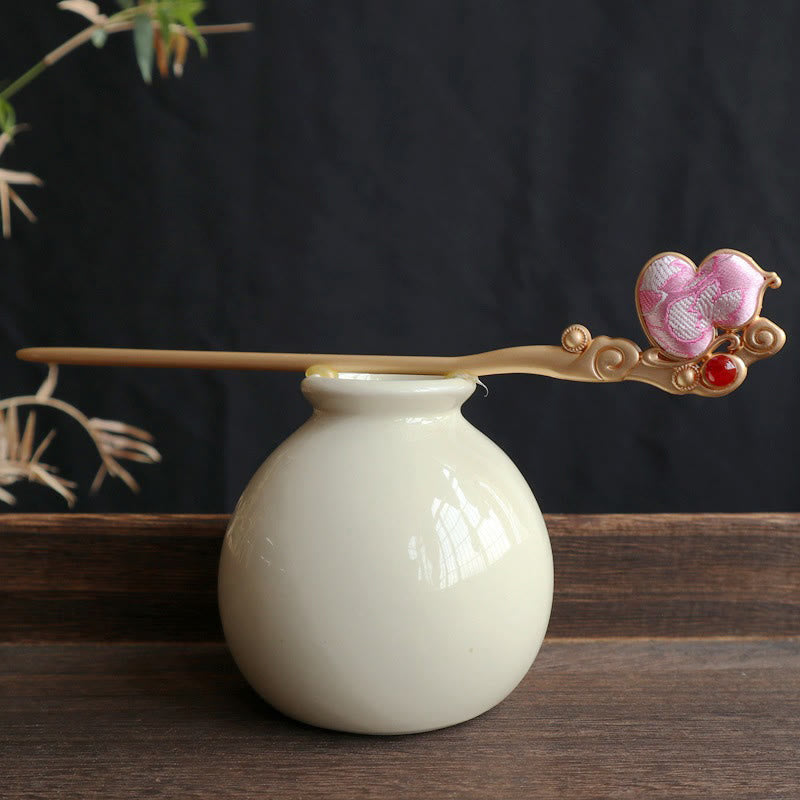 Buddha Stones Horquilla de confianza y tranquilidad con cuentas de ágata roja de calabaza - image 8