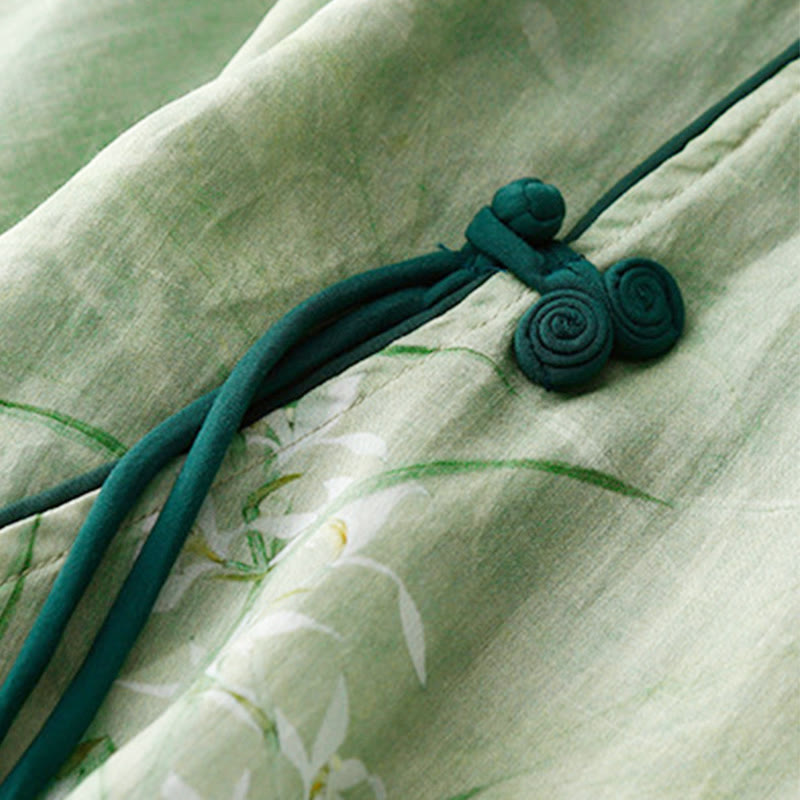 Buddha Stones Camisa de mujer con manga tres cuartos y diseño de rana con flores rojas y orquídea blanca - image 3