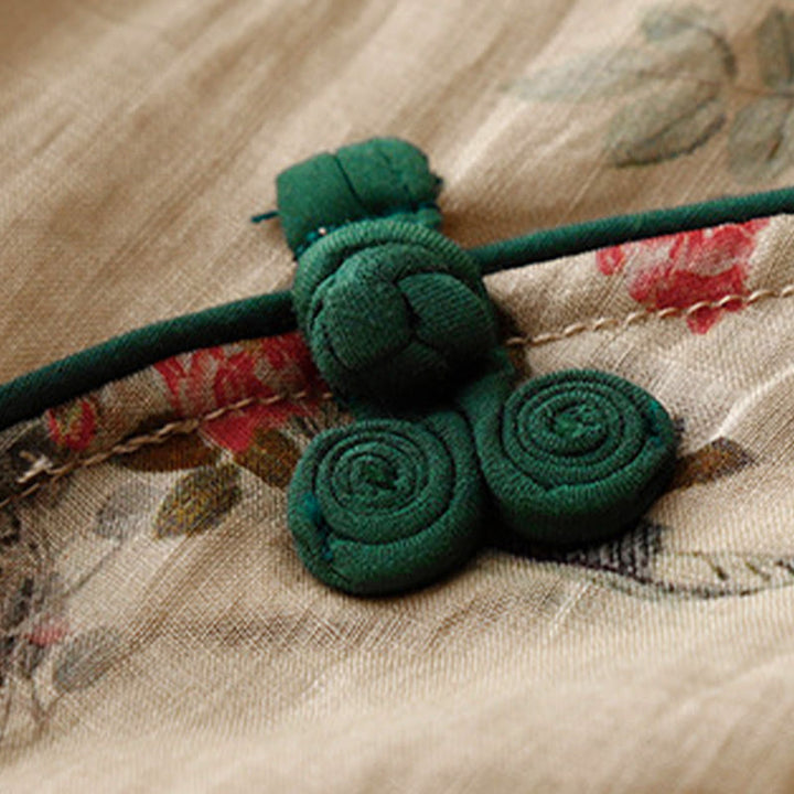 Buddha Stones Camisa de mujer con manga tres cuartos y diseño de rana con flores rojas y orquídea blanca - image 12