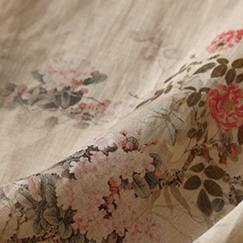 Buddha Stones Camisa de mujer con manga tres cuartos y diseño de rana con flores rojas y orquídea blanca - image 15