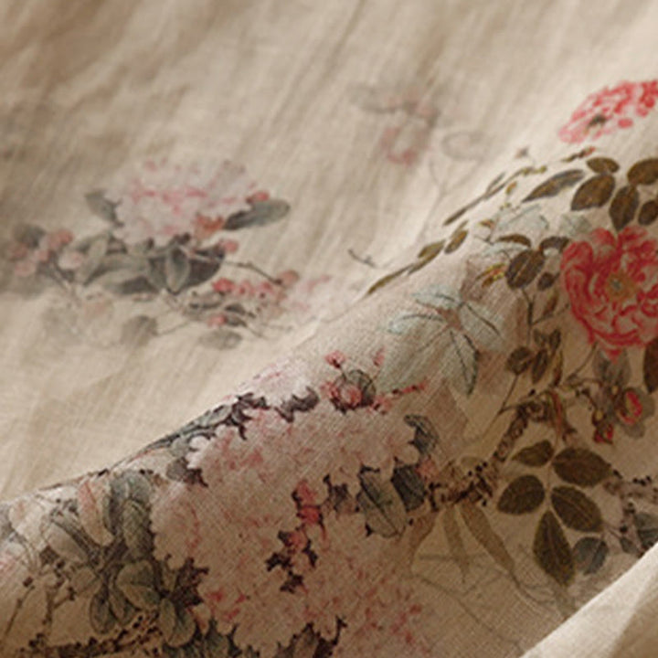 Buddha Stones Camisa de mujer con manga tres cuartos y diseño de rana con flores rojas y orquídea blanca - image 15