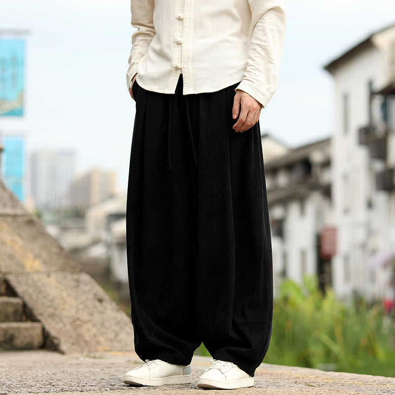 Buddha Stones Pantalones harén para hombre con cintura elástica, cordón ajustable y bolsillos - Negro - US/UK/AU46, EU56 (5XL) - image 12