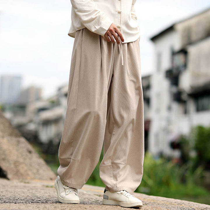 Buddha Stones Pantalones harén para hombre con cintura elástica, cordón ajustable y bolsillos - image 2