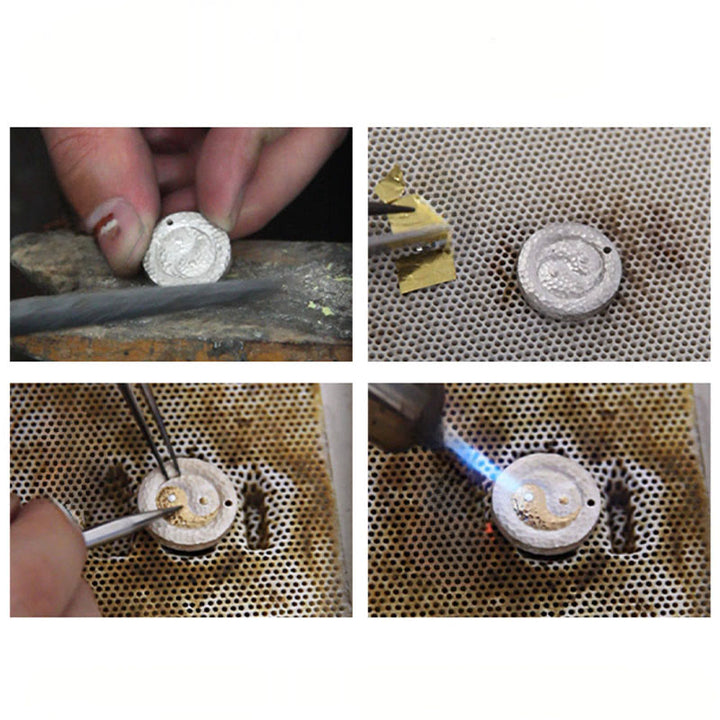 Buddha Stones Collar con colgante de cadena de acero y titanio con equilibrio Yin Yang en plata de ley 999 y oro 999 - image 11