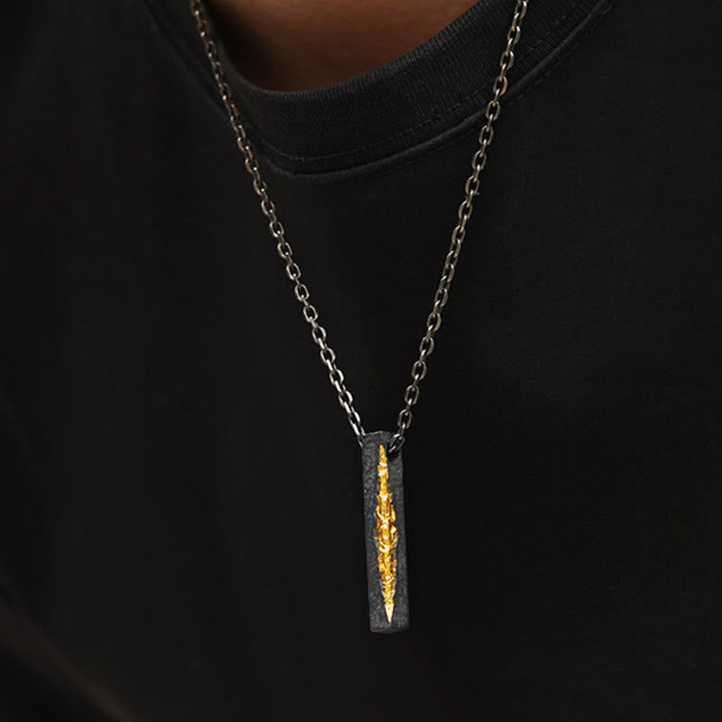 Buddha Stones Collar con colgante de sabiduría Om Mani Padme Hum en plata de ley 999 y oro 999 - image 10