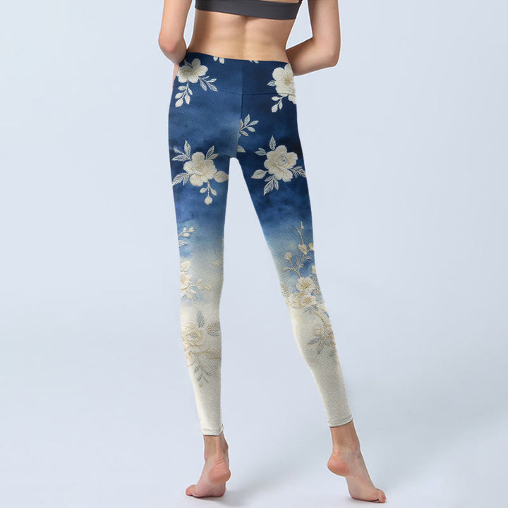 Buddha Stones Leggings de yoga para mujer con estampado floral elegante y refinado - image 6