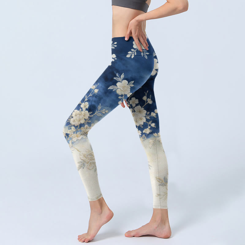 Buddha Stones Leggings de yoga para mujer con estampado floral elegante y refinado - image 2