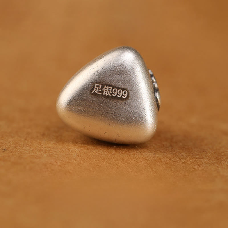 Buddha Stones Pulsera de cuerda de la suerte Zongzi con personaje Fu en plata de ley 999 - image 13