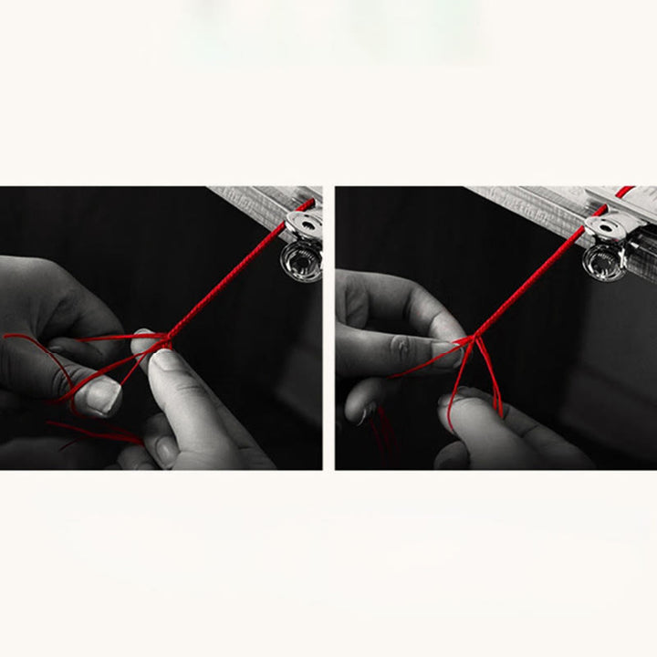 Buddha Stones Pulsera de tobillo trenzada de cuerda roja de la suerte hecha a mano con diseño de anillo de oro 999 - image 19