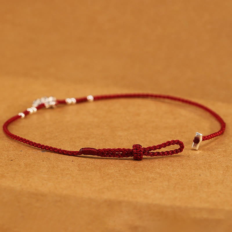 Buddha Stones Pulsera tobillera ultrafina con diseño de monedas de cobre y plata de ley 925 hecha a mano. - image 6