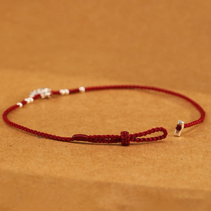 Buddha Stones Pulsera tobillera ultrafina con diseño de monedas de cobre y plata de ley 925 hecha a mano. - image 6