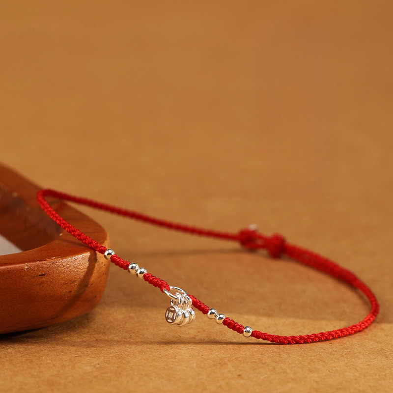 Buddha Stones Pulsera tobillera ultrafina con diseño de monedas de cobre y plata de ley 925 hecha a mano. - image 1