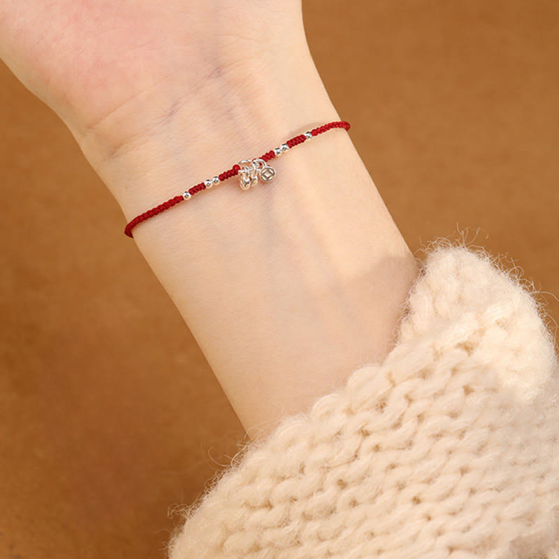 Buddha Stones Pulsera tobillera ultrafina con diseño de monedas de cobre y plata de ley 925 hecha a mano. - image 10