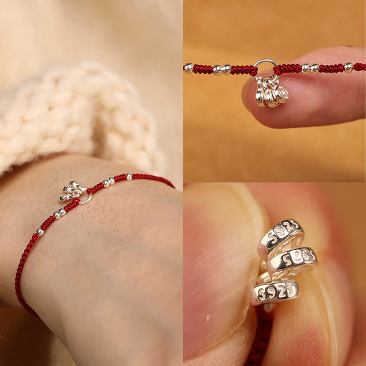 Buddha Stones Pulsera tobillera ultrafina con diseño de monedas de cobre y plata de ley 925 hecha a mano. - image 11