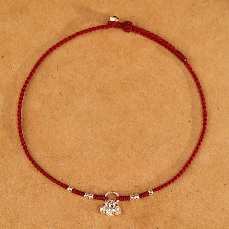 Buddha Stones Pulsera tobillera ultrafina con diseño de monedas de cobre y plata de ley 925 hecha a mano. - image 5