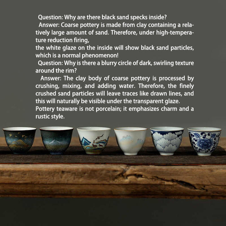 Buddha Stones Taza de té de cerámica pequeña con forma de grulla dorada pintada a mano, 40 ml - image 11