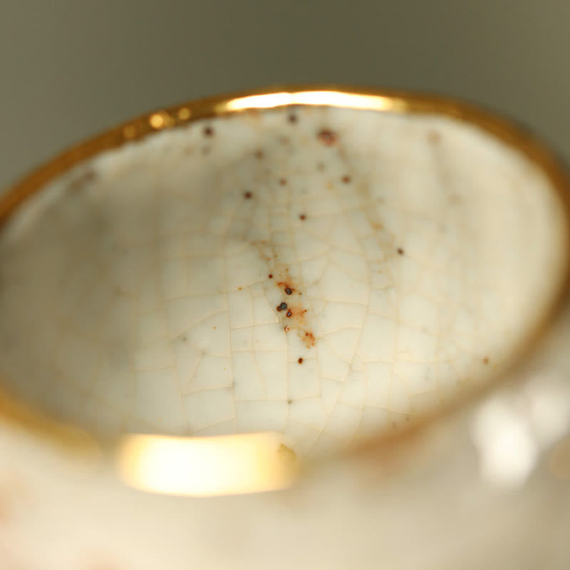 Buddha Stones Tetera de cerámica con forma de pez koi Arowana dorado hecha a mano - image 8