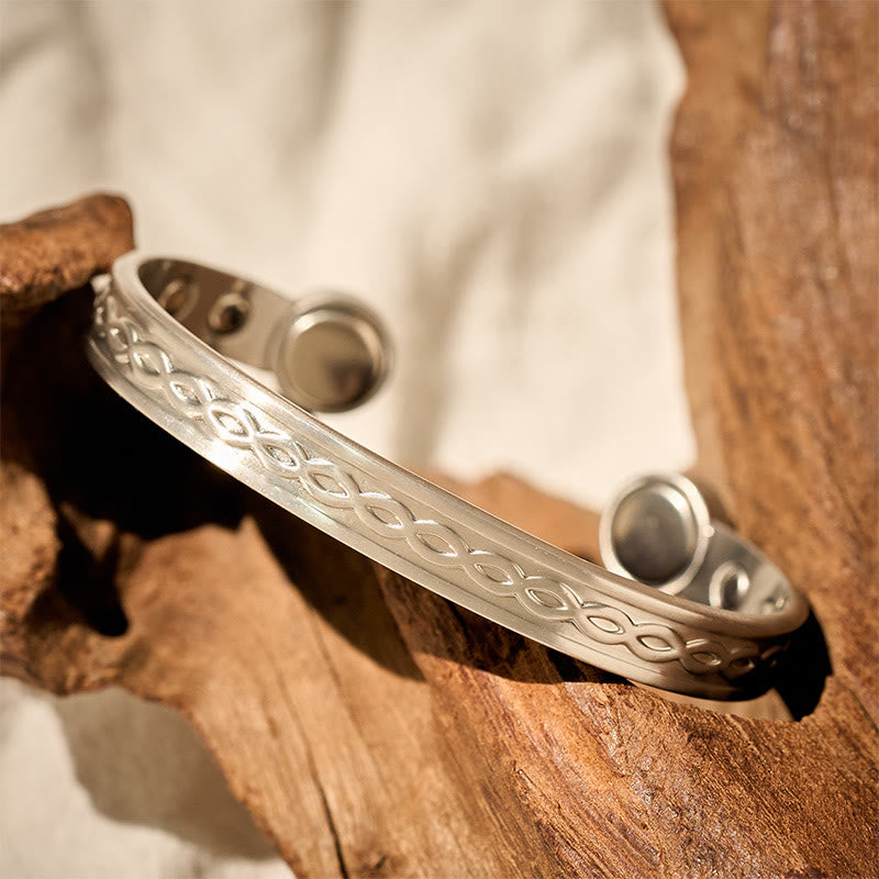 Buddha Stones Pulsera brazalete de cobre con diseño de lazo entrelazado y suerte - image 9