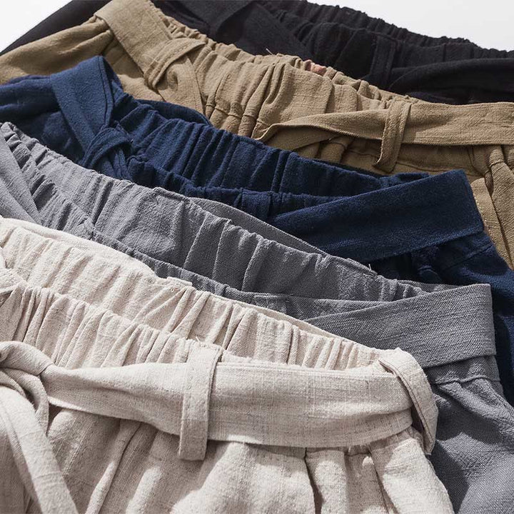 Buddha Stones Pantalones de poliéster para hombre con cintura elástica y bolsillos hasta el tobillo - image 8