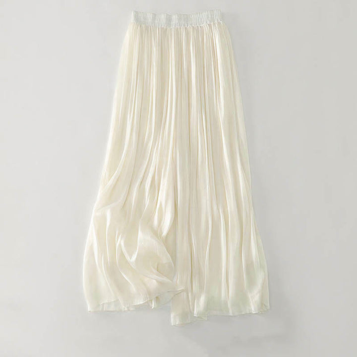 Buddha Stones Pantalones de poliéster lisos de verano para mujer - Beige - US8-10，UK/AU12-14，EU40-42 (2XL) - image 4