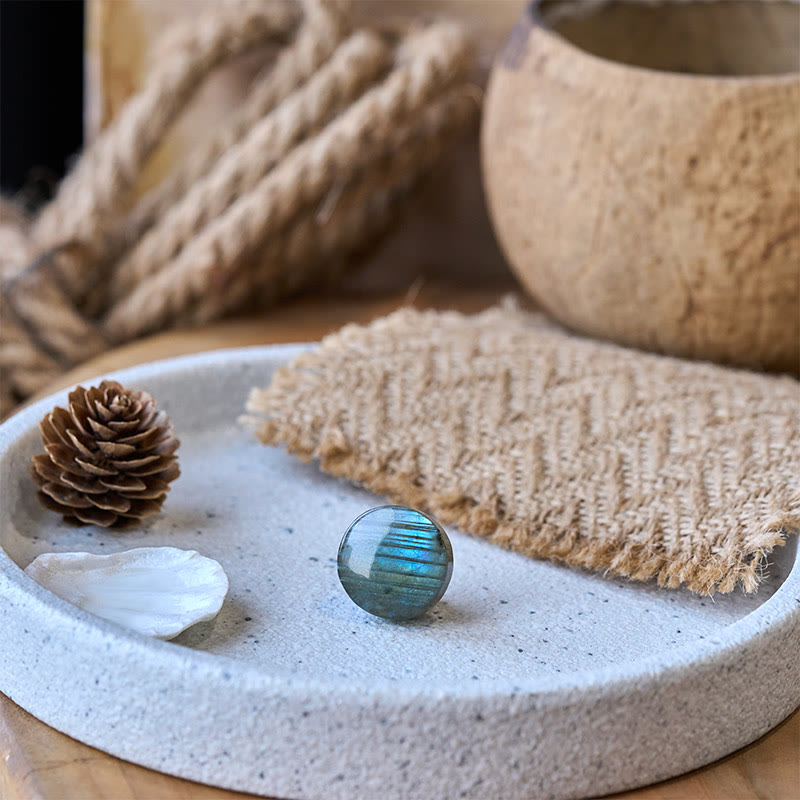 Buddha Stones Figura decorativa curativa de labradorita redonda natural - image 5