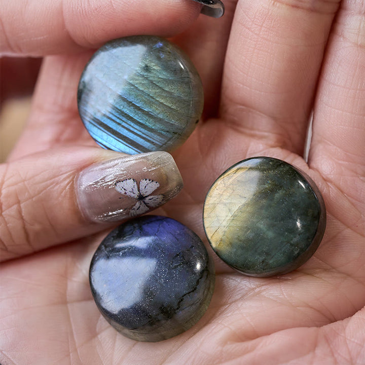 Buddha Stones Figura decorativa curativa de labradorita redonda natural - image 9