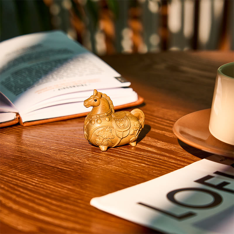 Buddha Stones Mini Año del Caballo Loto Ébano Tilo Madera Sándalo Verde Decoración 5,5*5*3,2cm - image 19