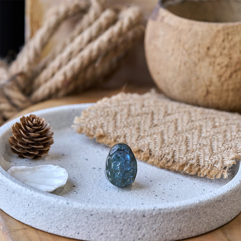 Buddha Stones Figura de elefante Ganesh de labradorita natural, estatua curativa y protectora, decoración del hogar. - image 5