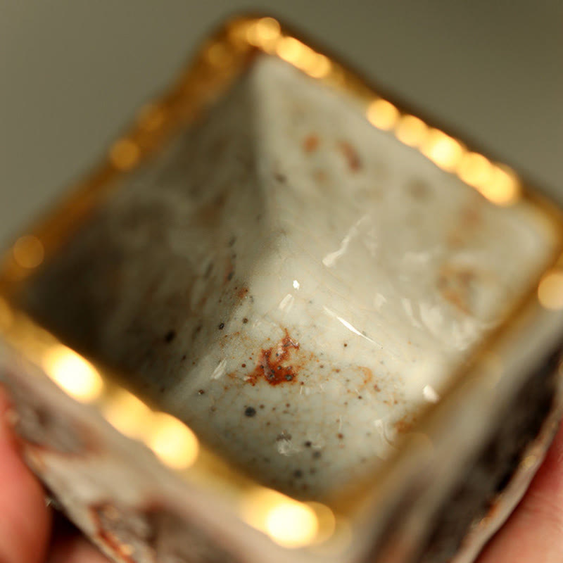 Buddha Stones Taza de té de cerámica Shino con Buda de Dunhuang pintado a mano, taza de té de kung fu - image 5