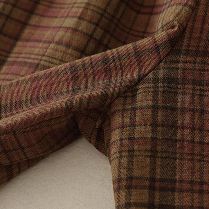 Buddha Stones Pantalones harén de mujer con diseño a cuadros de primavera, de longitud 7-8, con bolsillos - image 3