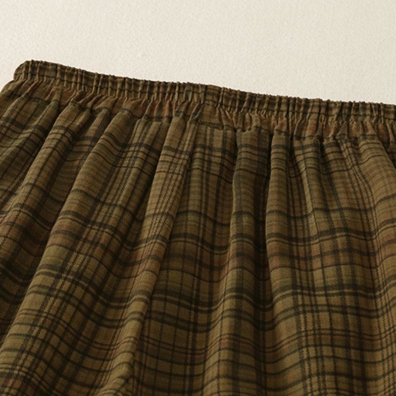 Buddha Stones Pantalones harén de mujer con diseño a cuadros de primavera, de longitud 7-8, con bolsillos - image 8