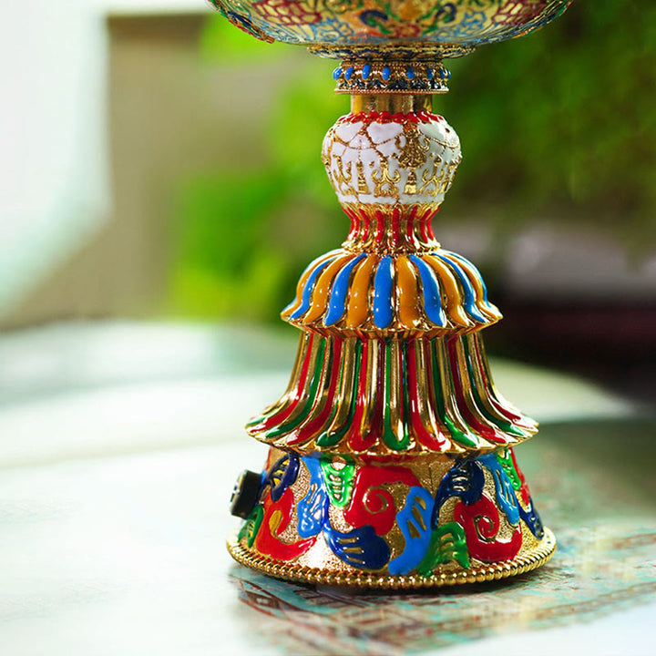 Buddha Stones Base de cristal Lotus Liuli con ocho símbolos auspiciosos para la iluminación y la decoración del hogar. - image 39