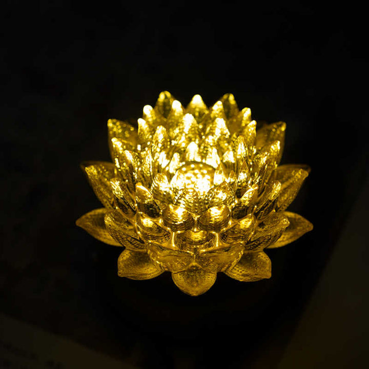 Buddha Stones Lotus Liuli Cristal Cobre Latón Nuevo Comienzo Decoración del Hogar - image 3