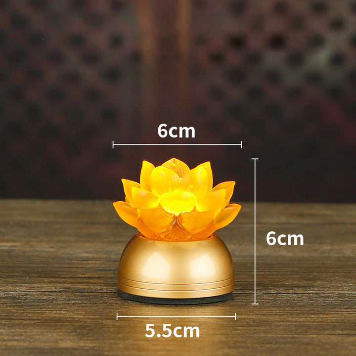 Buddha Stones Decoración para el hogar Lotus Liuli de cristal y cobre: ​​un nuevo comienzo - Recargable color marrón arena cobrizo (6*6*5,5 cm) - image 21