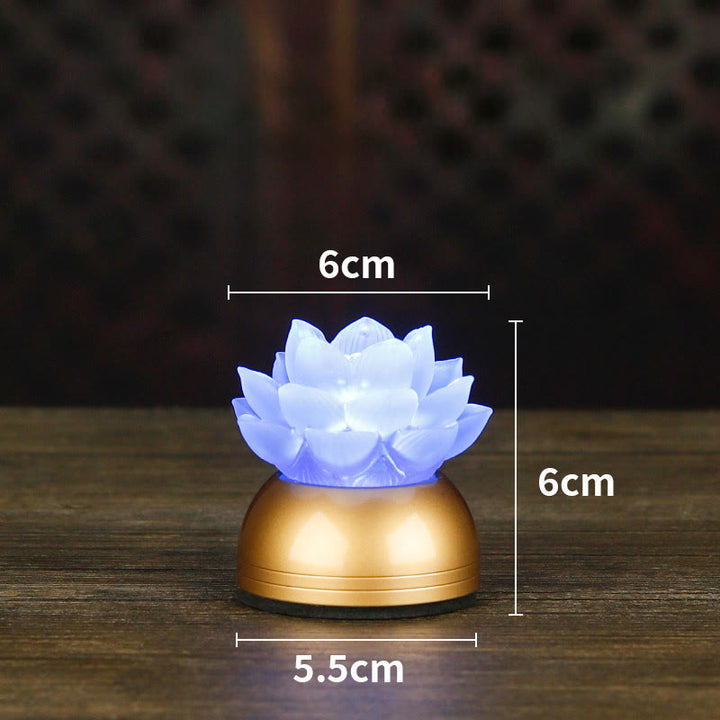 Buddha Stones Decoración para el hogar Lotus Liuli de cristal y cobre: ​​un nuevo comienzo - Cobre Azul Aciano Recargable (6*6*5,5 cm) - image 23