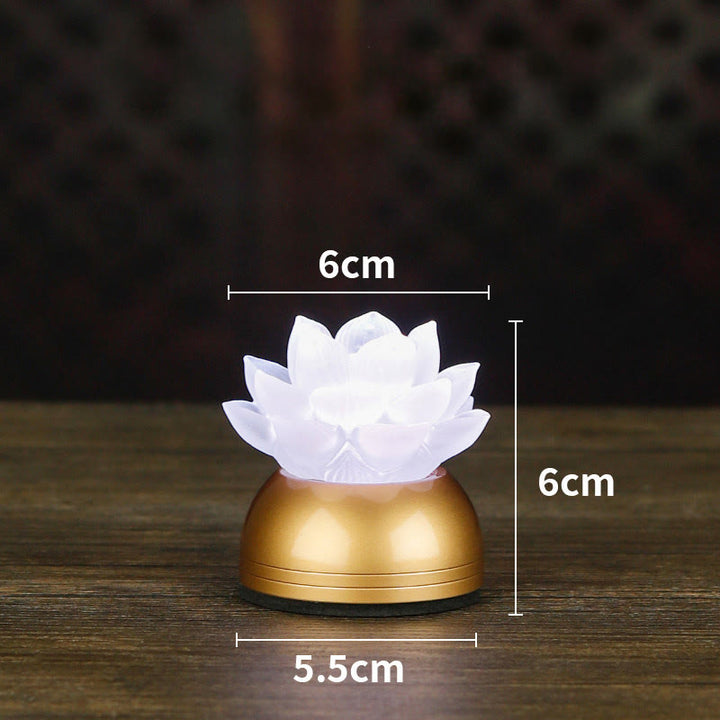 Buddha Stones Decoración para el hogar Lotus Liuli de cristal y cobre: ​​un nuevo comienzo - Cobre blanco recargable (6*6*5,5 cm) - image 24