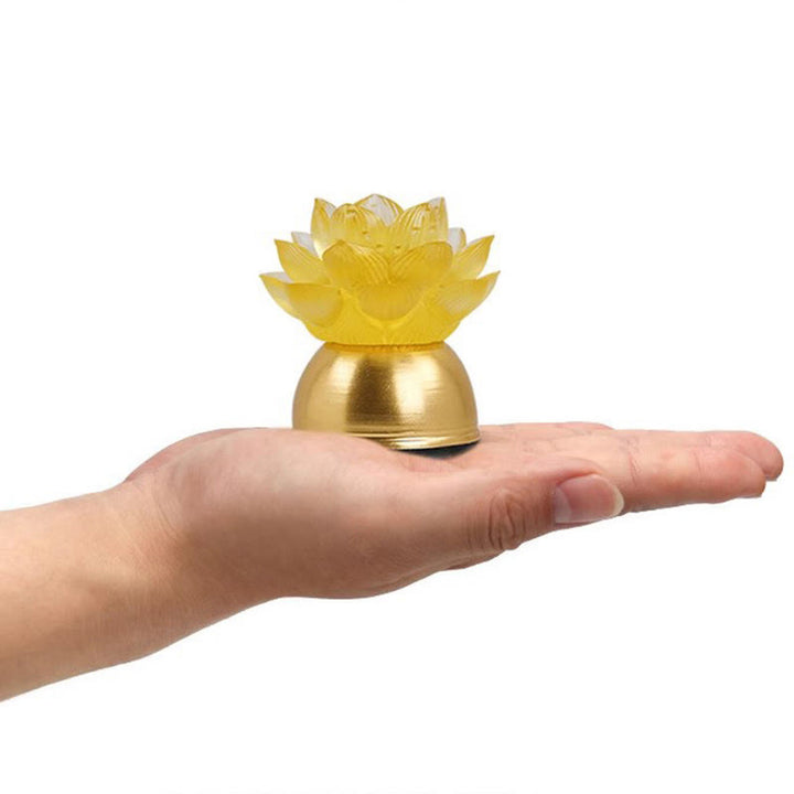 Buddha Stones Decoración para el hogar Lotus Liuli de cristal y cobre: ​​un nuevo comienzo - image 11