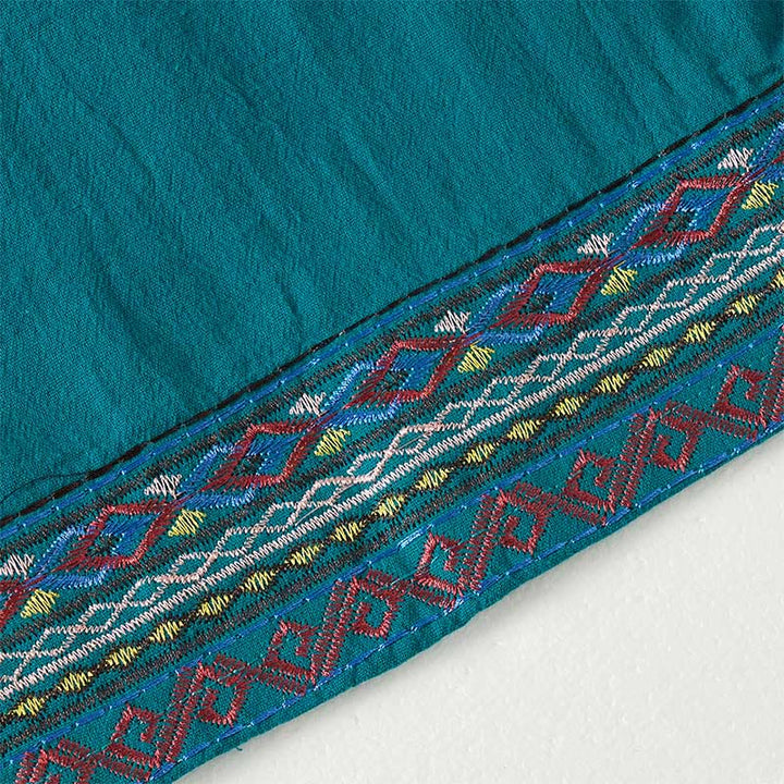 Pantalones anchos para mujer con bolsillos y diseño de rayas bohemias y Buddha Stones - image 3