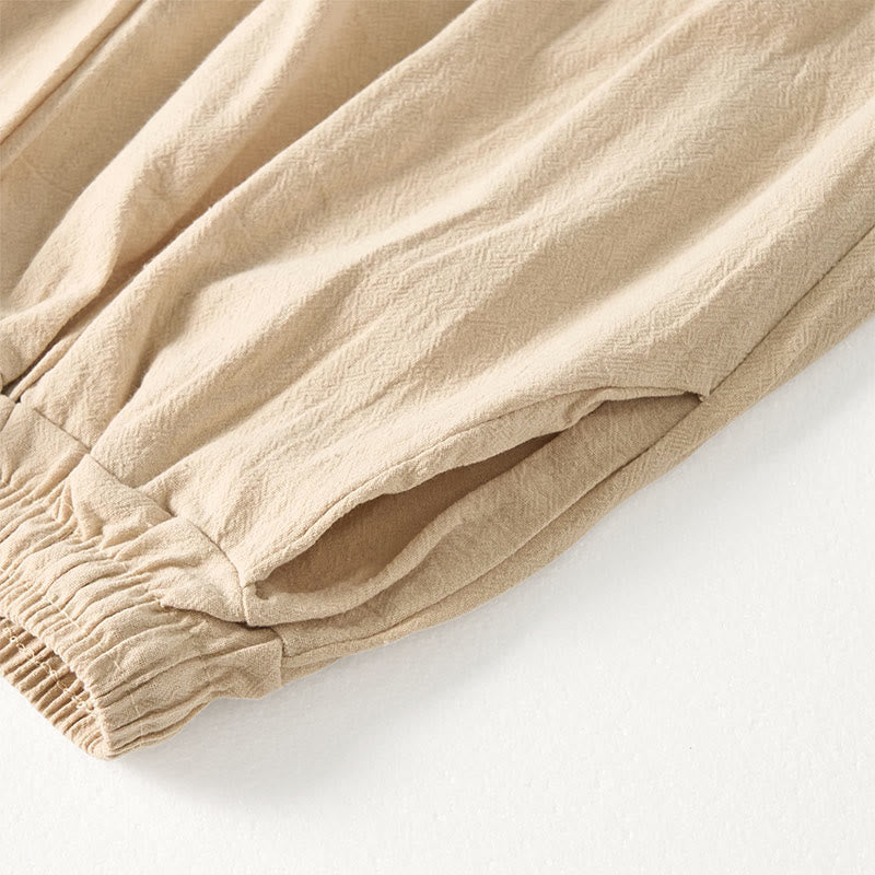 Pantalones anchos para mujer con bolsillos y diseño de rayas bohemias y Buddha Stones - image 7