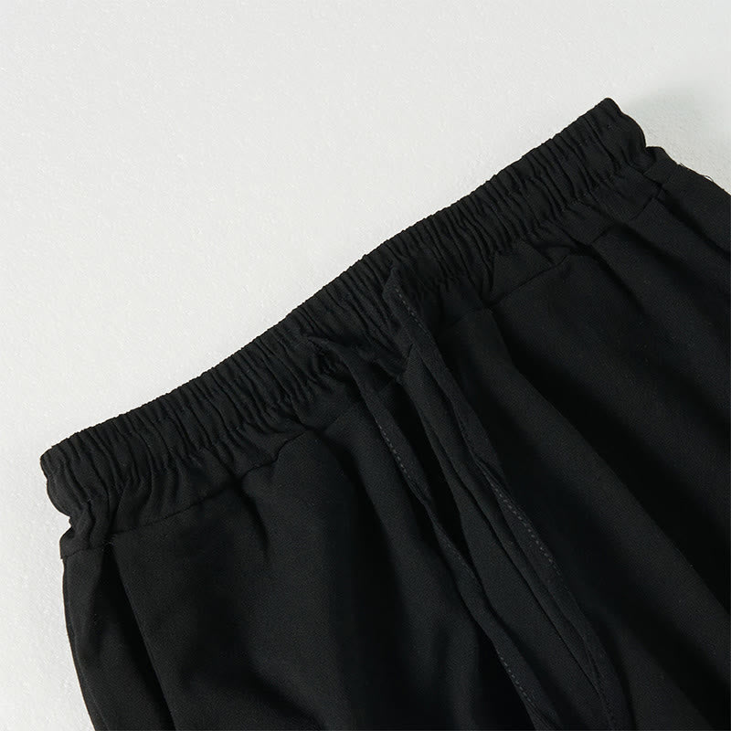 Pantalones anchos para mujer con bolsillos y diseño de rayas bohemias y Buddha Stones - image 11