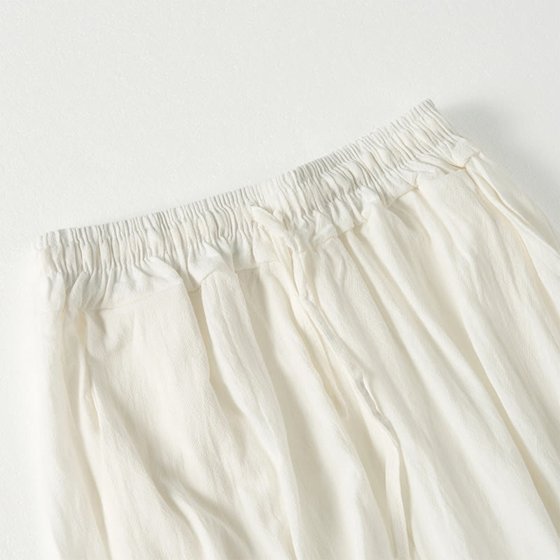 Pantalones anchos para mujer con bolsillos y diseño de rayas bohemias y Buddha Stones - image 16