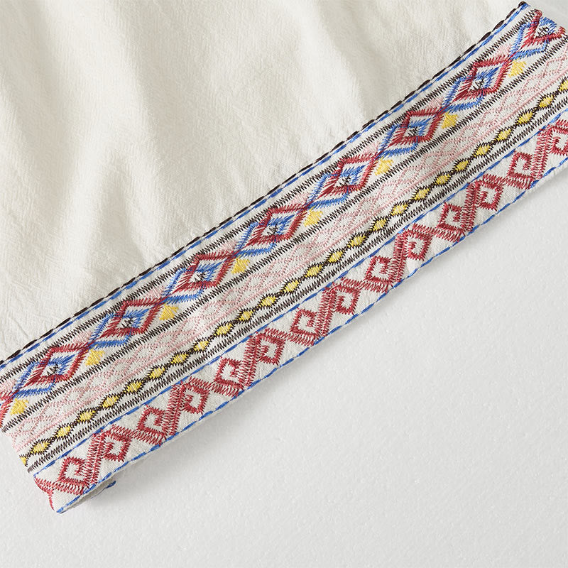 Pantalones anchos para mujer con bolsillos y diseño de rayas bohemias y Buddha Stones - image 17