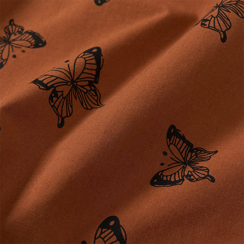 Buddha Stones Camisa de poliéster para mujer de manga larga con cuello en V y estampado de mariposas - image 1