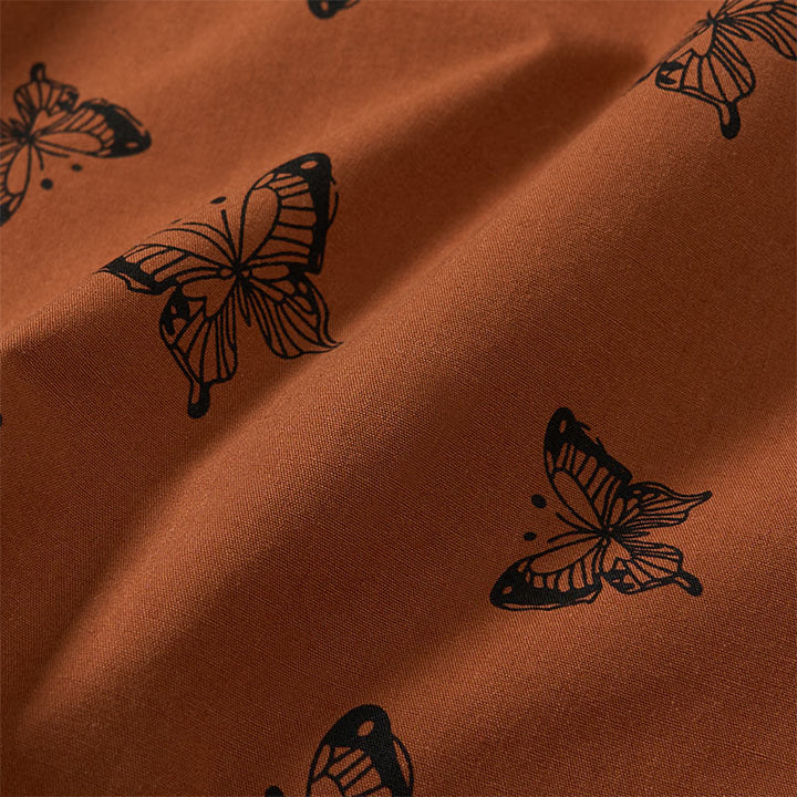 Buddha Stones Camisa de poliéster para mujer de manga larga con cuello en V y estampado de mariposas - image 1