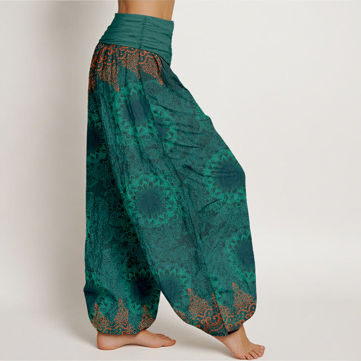 Pantalones Buddha Stones de algodón puro con estampado de mandalas triangulares para mujer, cintura elástica - image 15